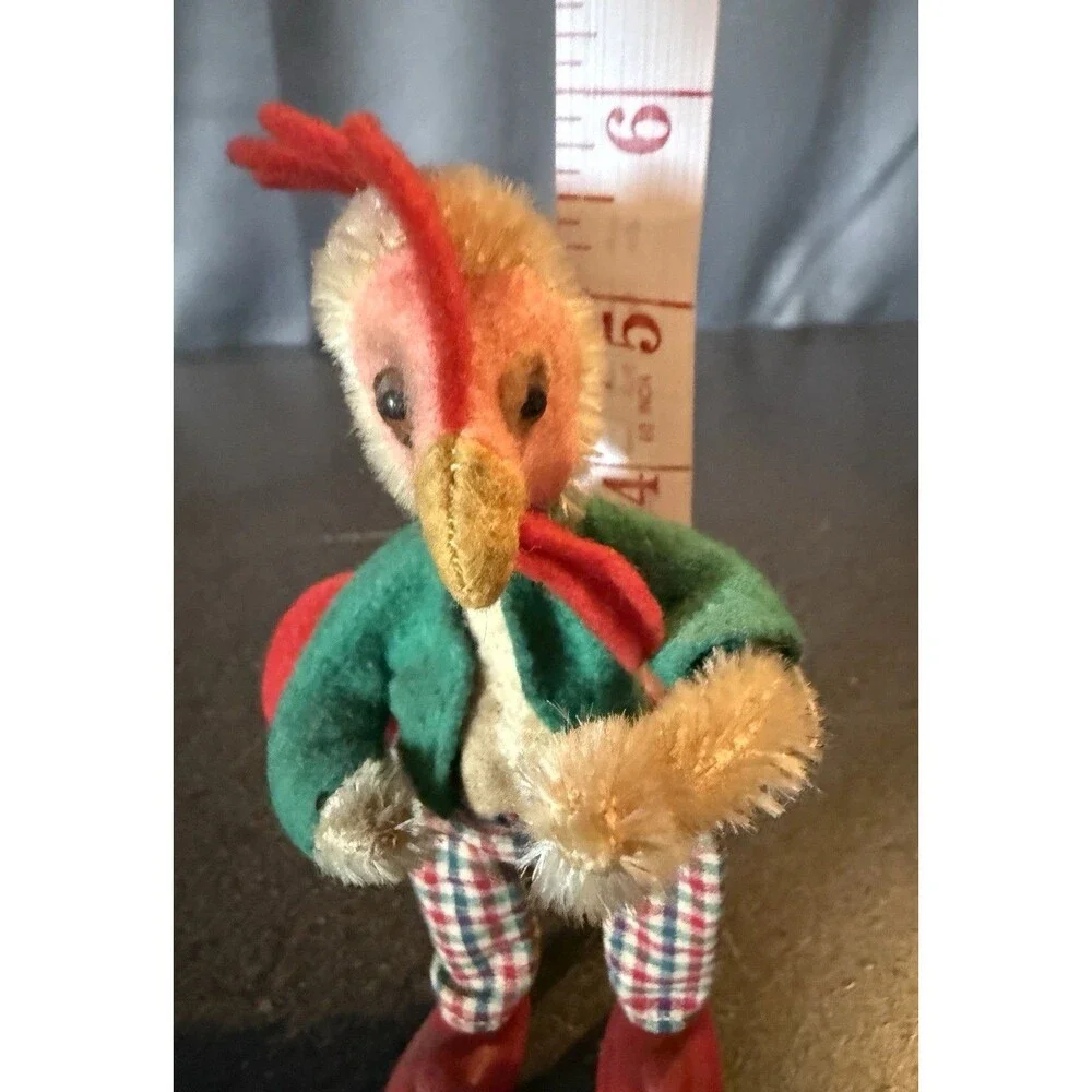 Vintage Schuco Bigo Bello Rooster Dressed Mohair Anthropomorphic MCM Retro